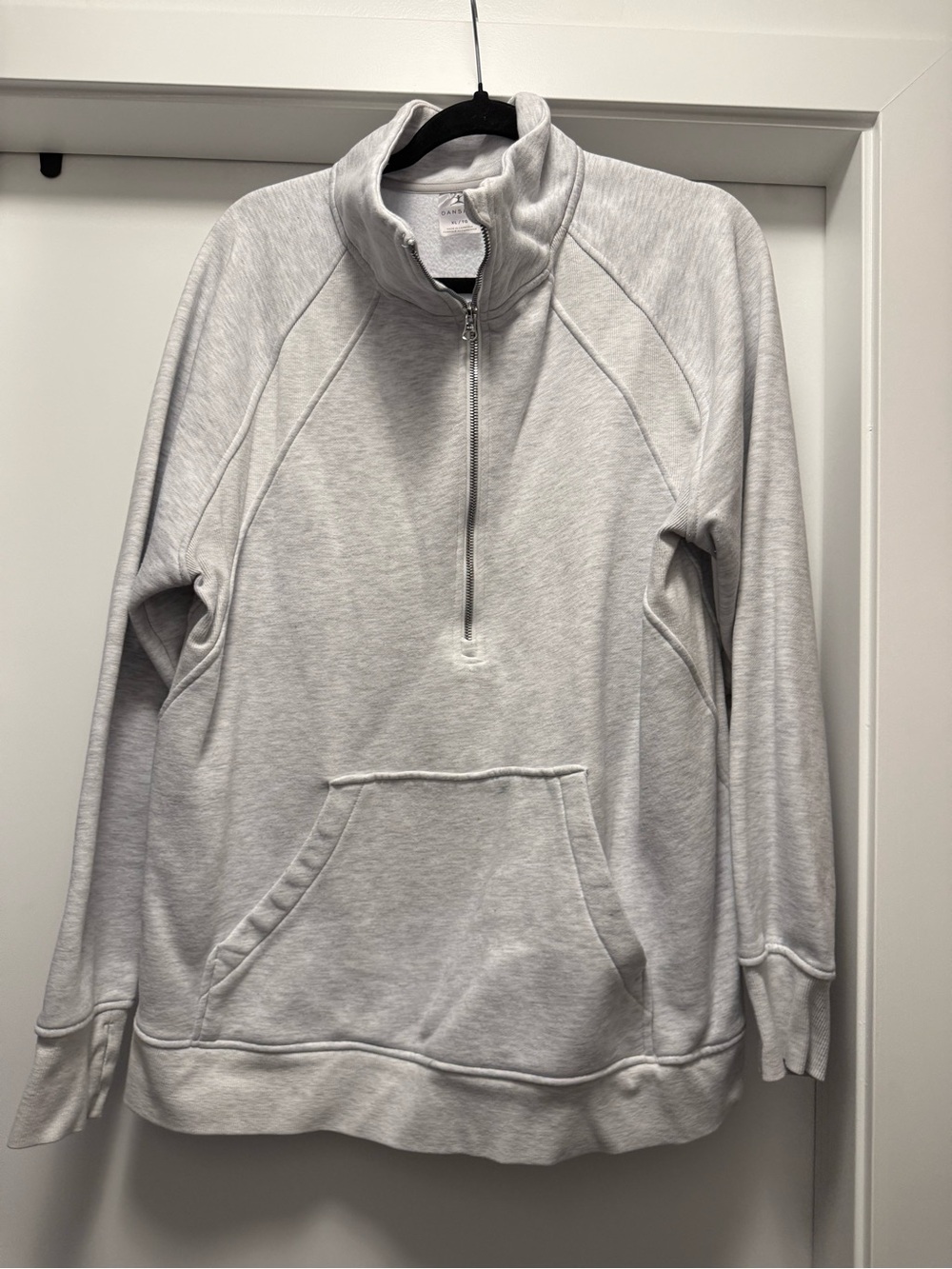 Danskin Light Gray Half-Zip Pullover Sweatshirt